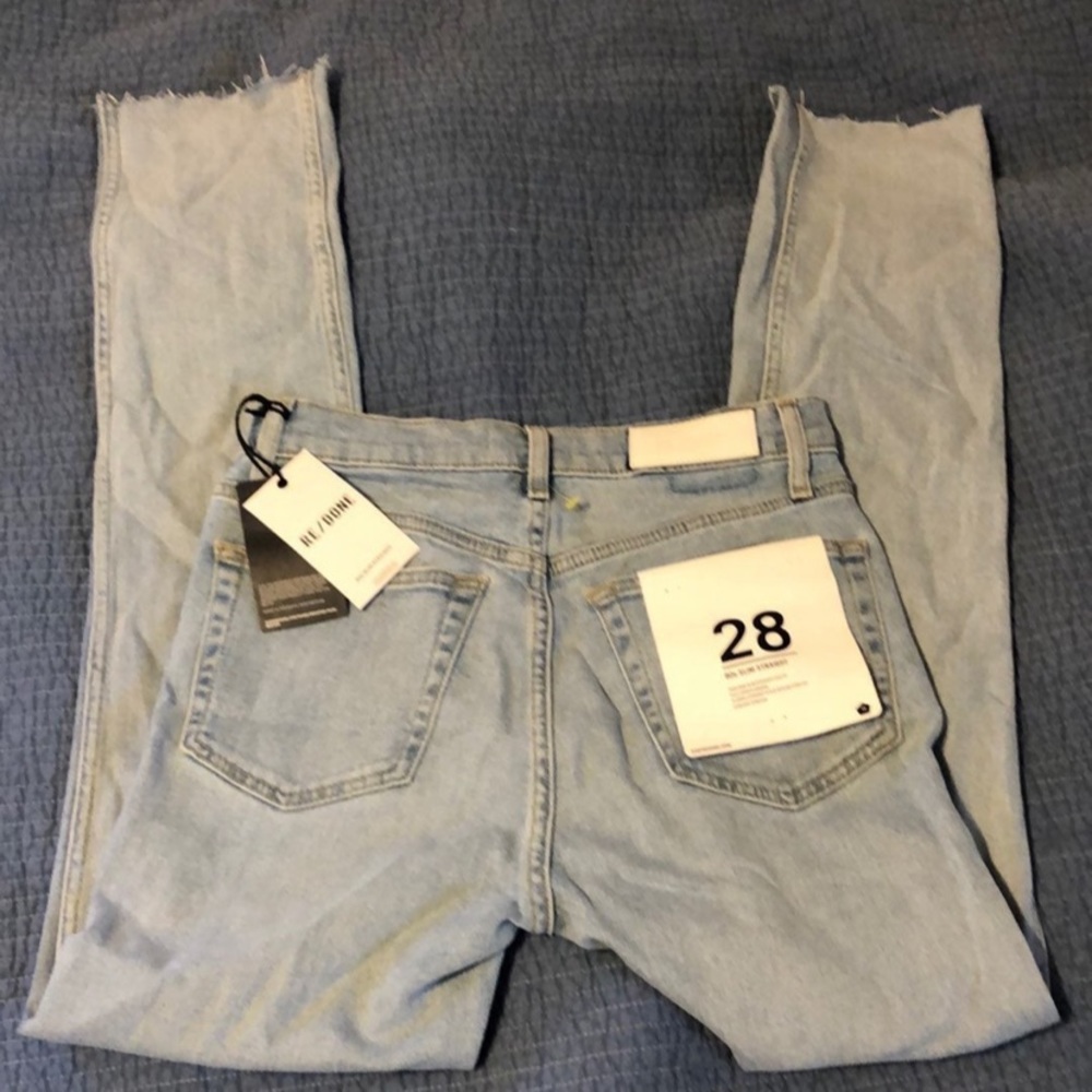 NEW RE/DONE WOMENS 80’s SLIM STRAIGHT HIGH RISE SIZE 28